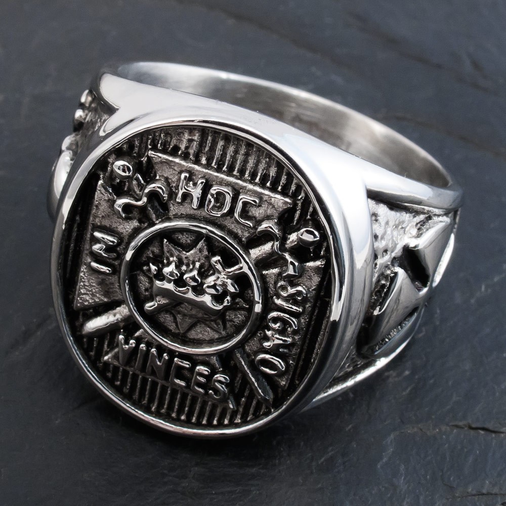 Knight´s Templar Stainless Steel Signet Ring - In Hoc Signo Vinces ...