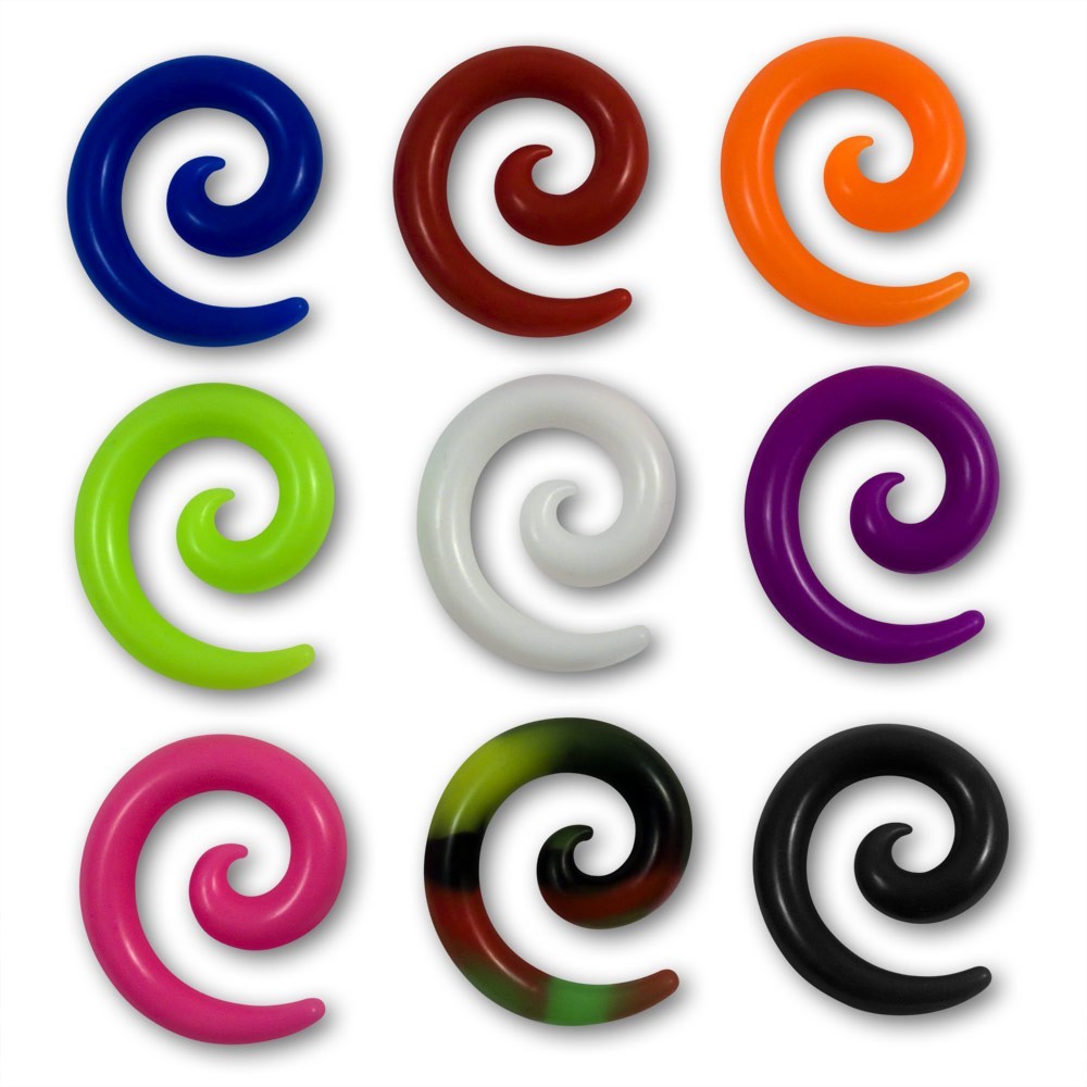 12 mm SILIKON DEHNUNGSSPIRALE DEHNUNGSSICHEL SPIRALE PLUG TUNNEL