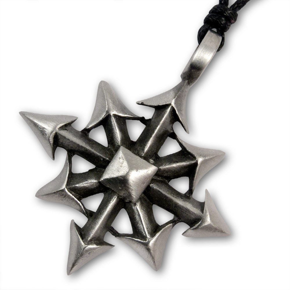 CHAOSSTERN ZINN ANHÄNGER MAGIE AMULETT STAR KETTE WARHAMMER BOLT