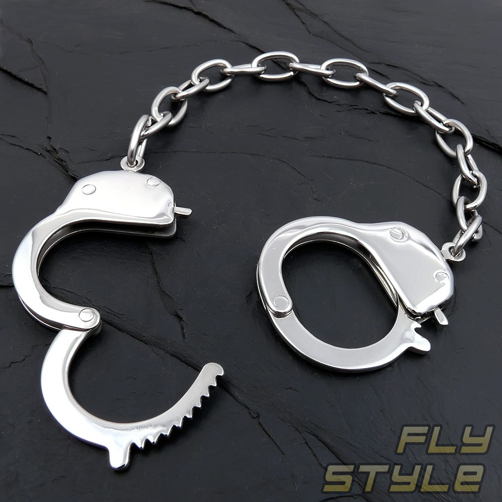 HANDCUFFS BRACELET STAINLESS STEEL bangle silver bdsm necklace gothic ...