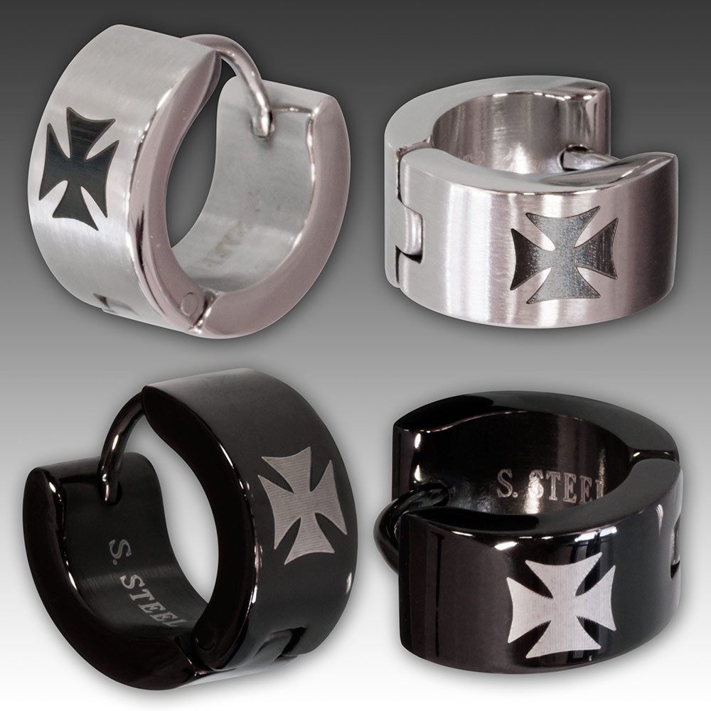 4 Paar Creolen Herren & Damen - Kleine Edelstahl Ohrringe 4x9mm